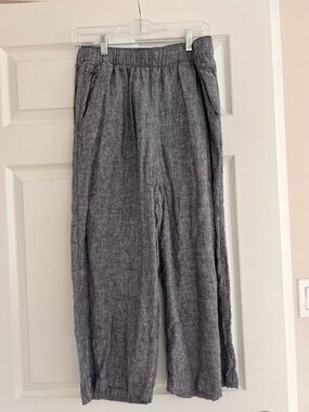 Relaxed Fit Gray Linen-Blend Men's Pants